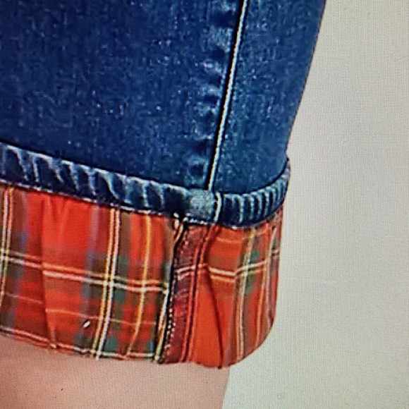 Ralph Lauren Plaid Flannel Cuff Pants 👖 in Dark Denim - Picture 4 of 6